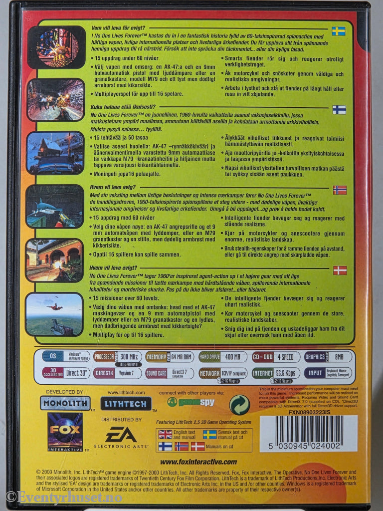 The Operative: No One Lives Forever. 2000. PC-spill. Manga Entertainment