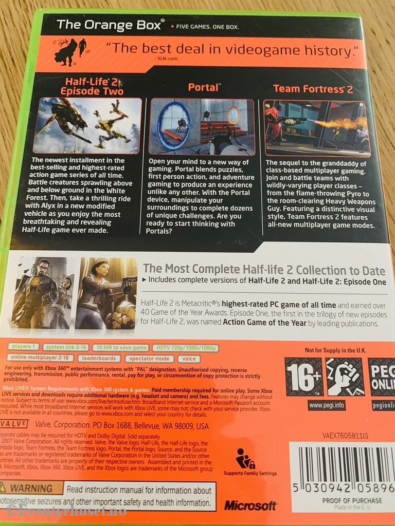 The Orange Box: Half-Life 2: Epiosde Two / Team Fortress 2 + Portal. Xbox 360.