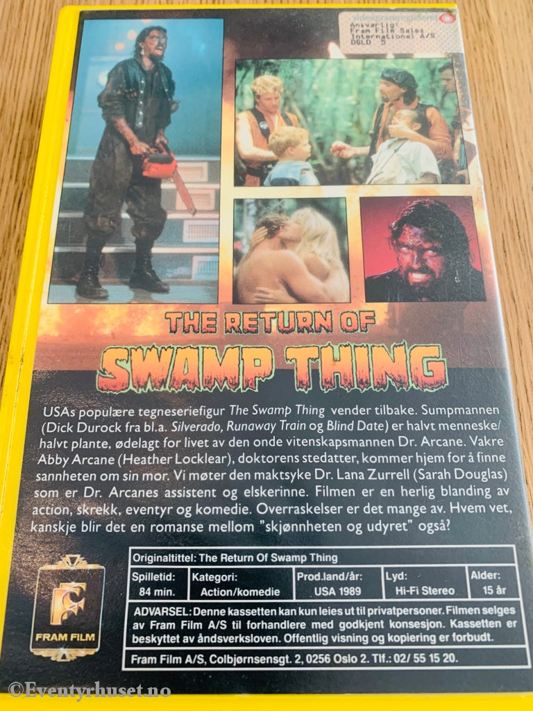 The Return Of The Swamp Thing. 1989. Vhs Big Box.