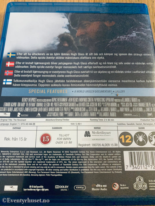 The Revenant (2015). Blu-Ray.