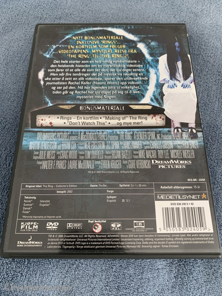 The Ring. 2005. Dvd. Dvd