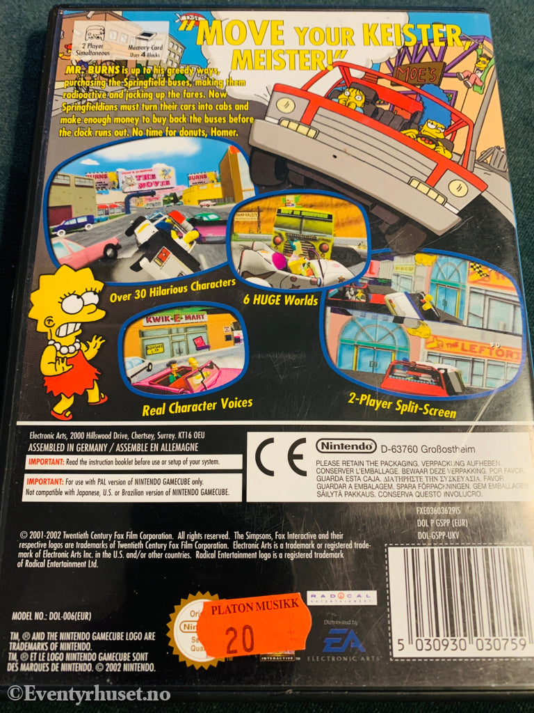 The Simpsons Road Rage. Gamecube.