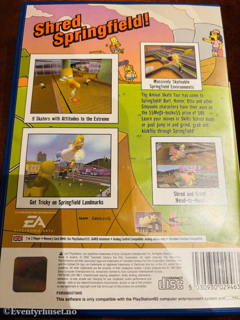 The Simpsons Skateboarding. PS2.