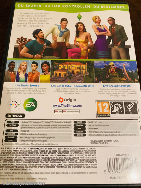 The Sims 4. 2014. PC/Mac DVD-spill.
