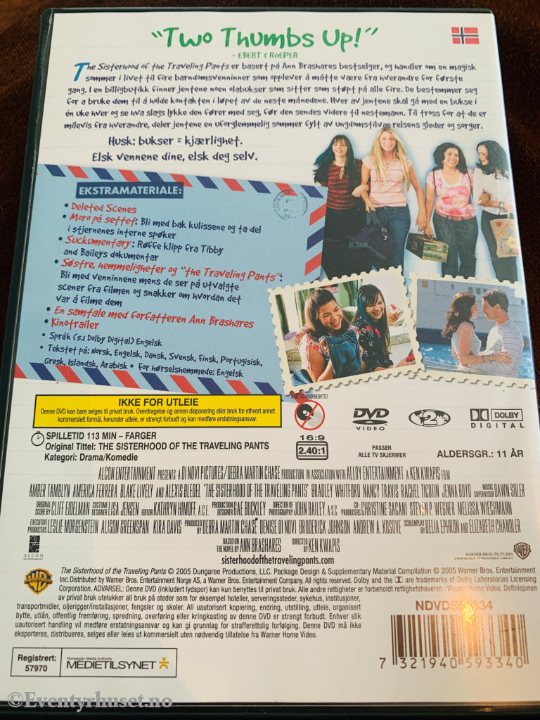 The Sisterhood of the Traveling Pants (2005). DVD.