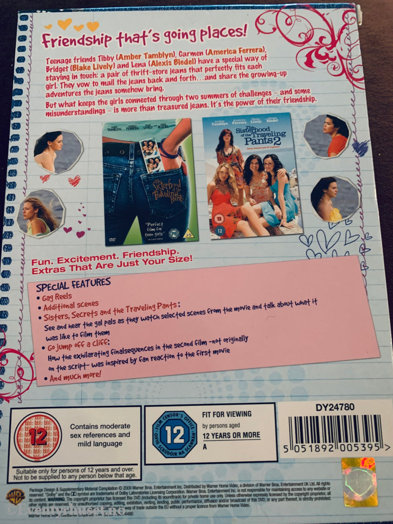 The Sisterhood Of Travelling Pants 1 & 2. Dvd Samleboks.