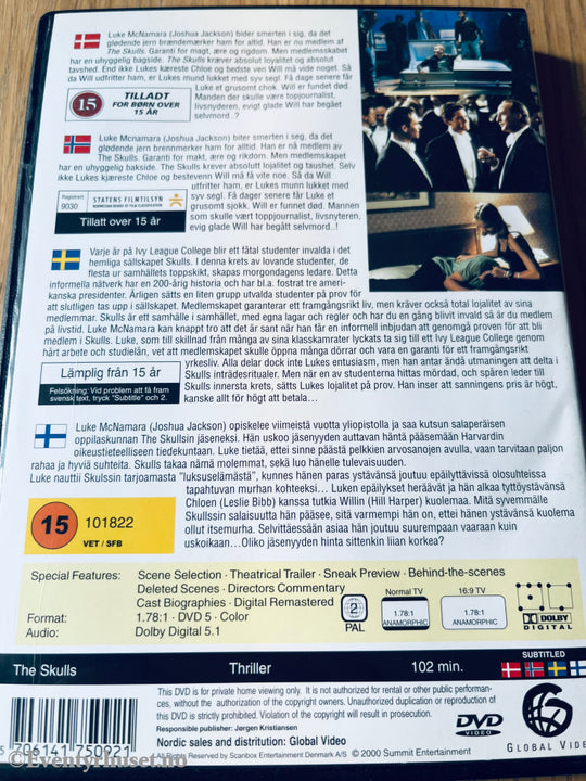 The Skulls. 2000. Dvd. Dvd