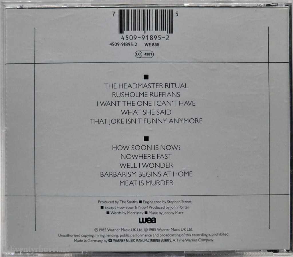 The Smiths (1985) - Meat Is Murder. Musikk-CD.