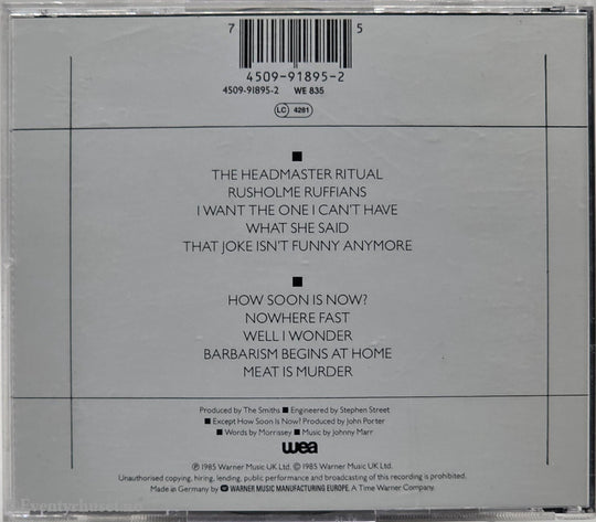 The Smiths (1985) - Meat Is Murder. Musikk-CD.