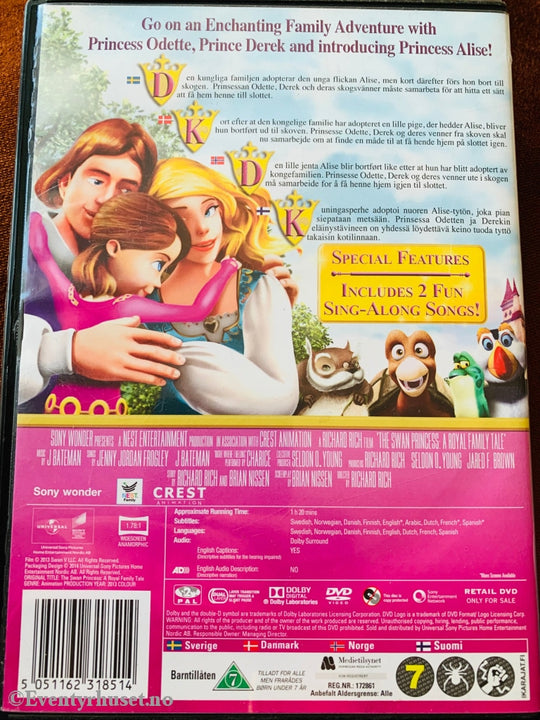 The Swan Princess - A Royal Family Tale (Svaneprinsessen). Dvd. Dvd