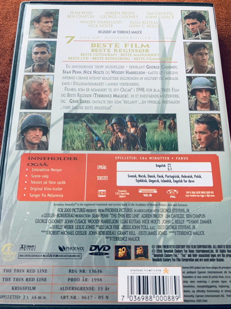 The Thin Red Line. 1998. Dvd. Dvd