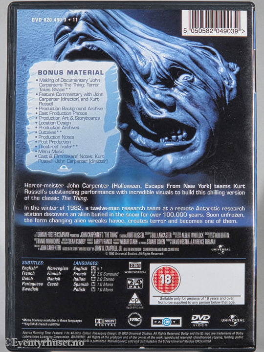 The Thing (1982). DVD.