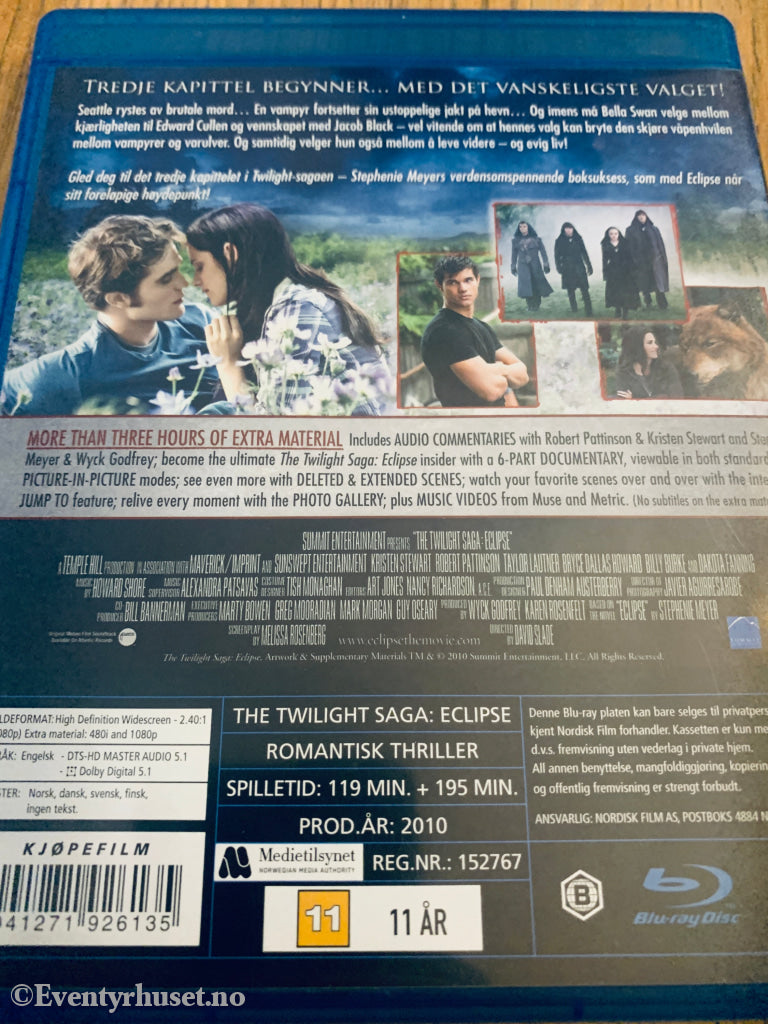 The Twilight Saga: Eclipse (2010). Blu-Ray.
