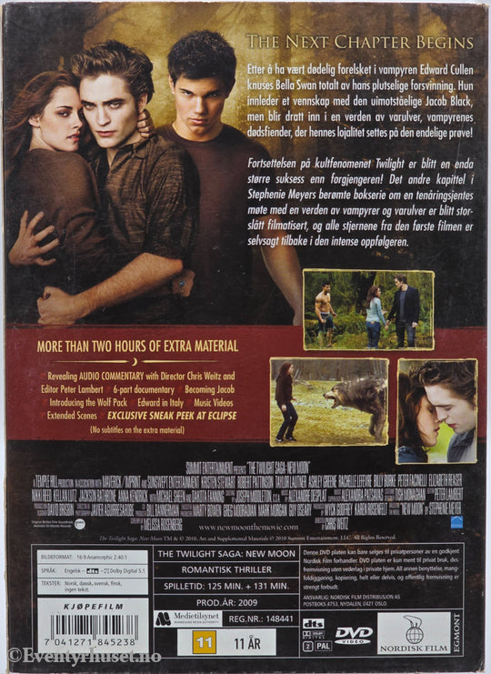 The Twilight Saga: New Moon (2009). DVD slipcase.