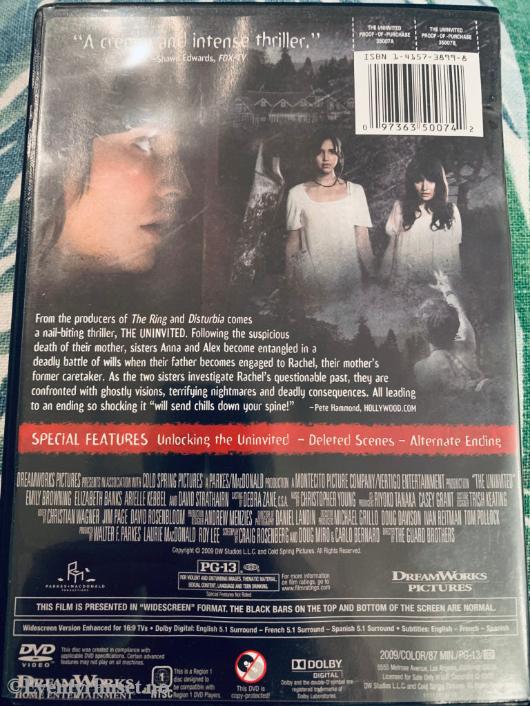 The Uninvited. 2009. Dvd. Dvd