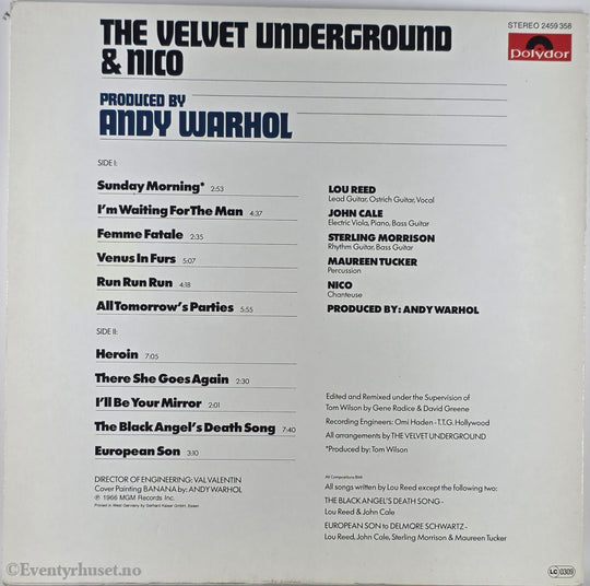 The Velvet Underground & Nico. 1967. The Velvet Underground & Nico. LP.