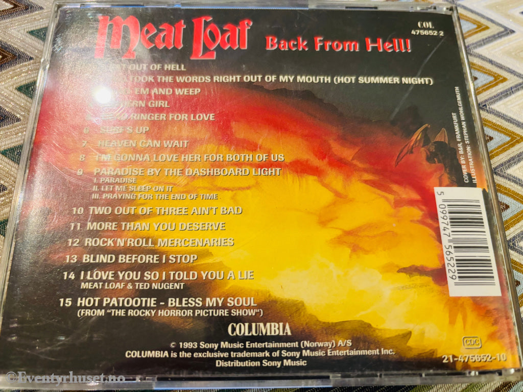 The Very Best of Meat Loaf. Back From Hell. CD.