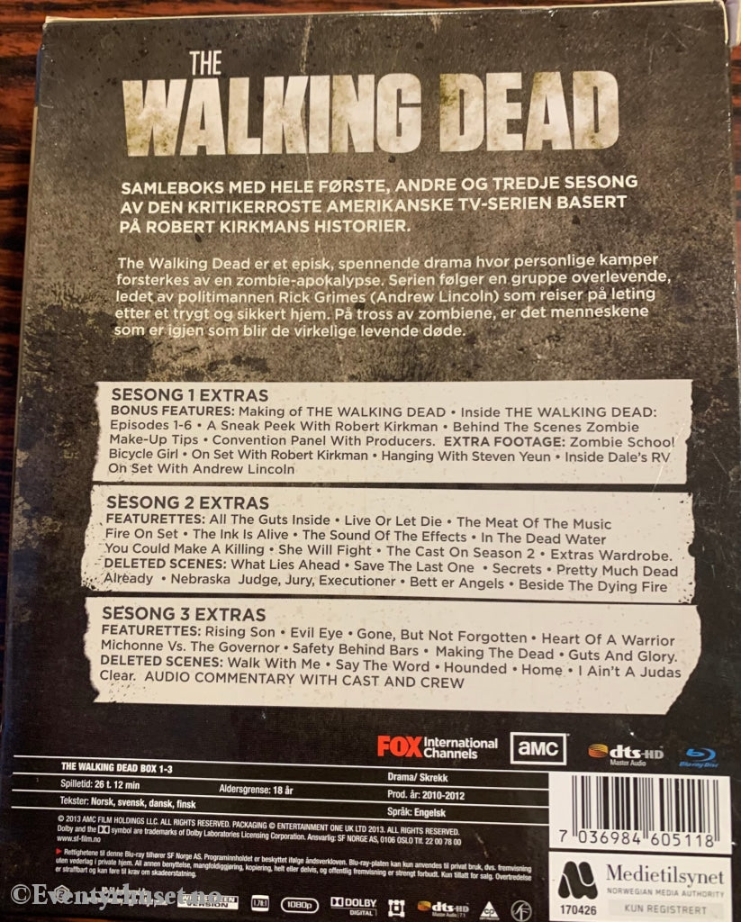 The Walking Dead. Samleboks 1-3. Blu-Ray Samleboks. Blu-Ray Disc