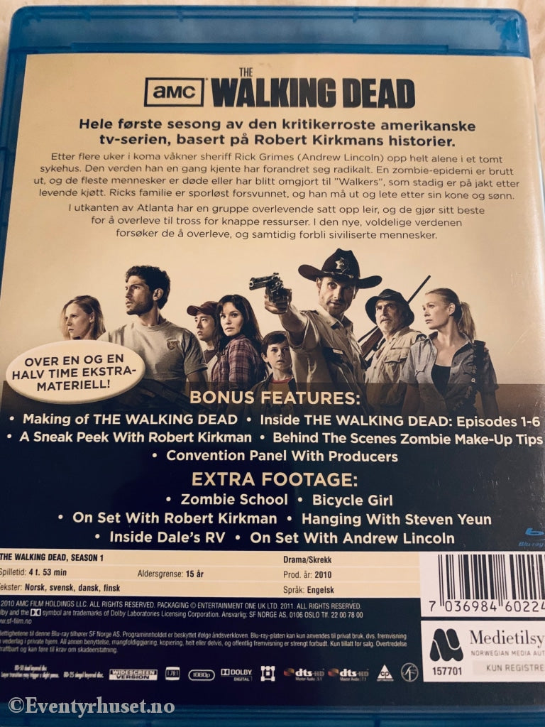 The Walking Dead - Sesong 1. Blu Ray. Blu-Ray Disc