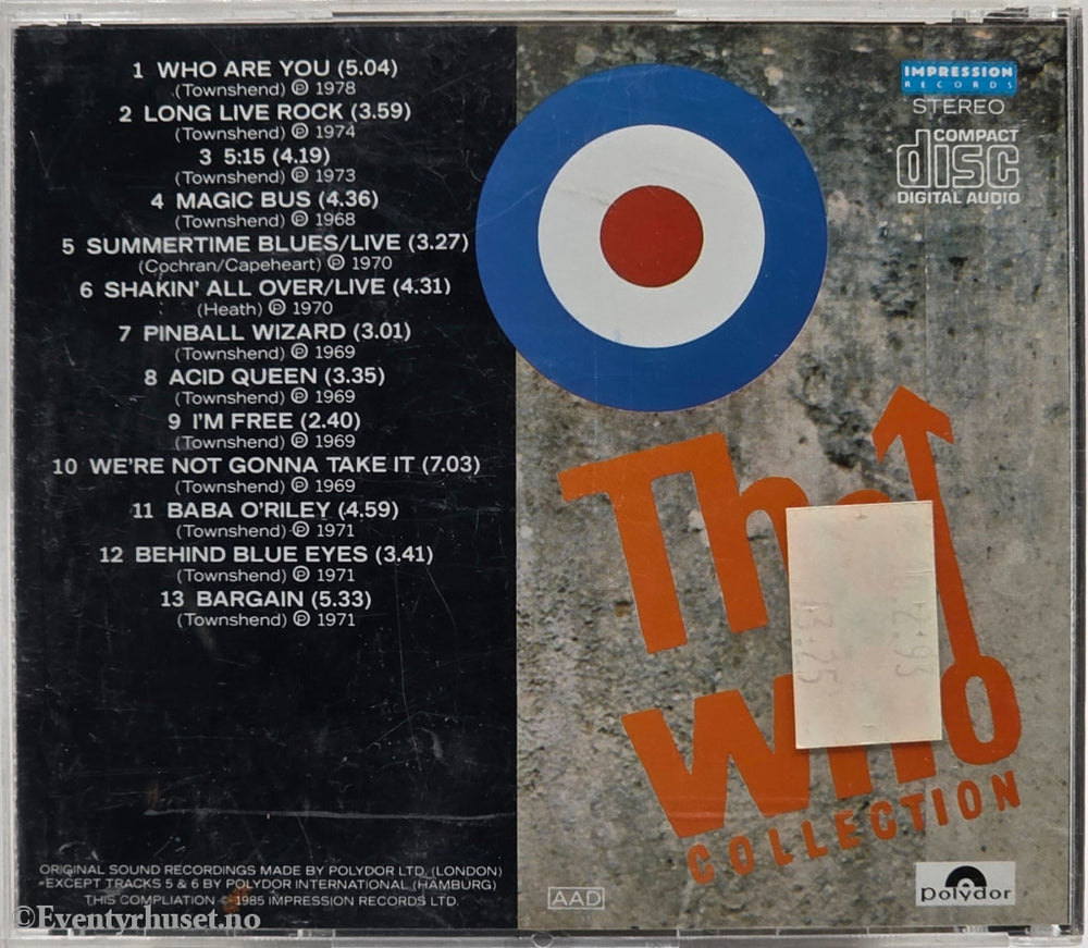 The Who, 1988, The Who Collection Volume Two. Musikk-CD.