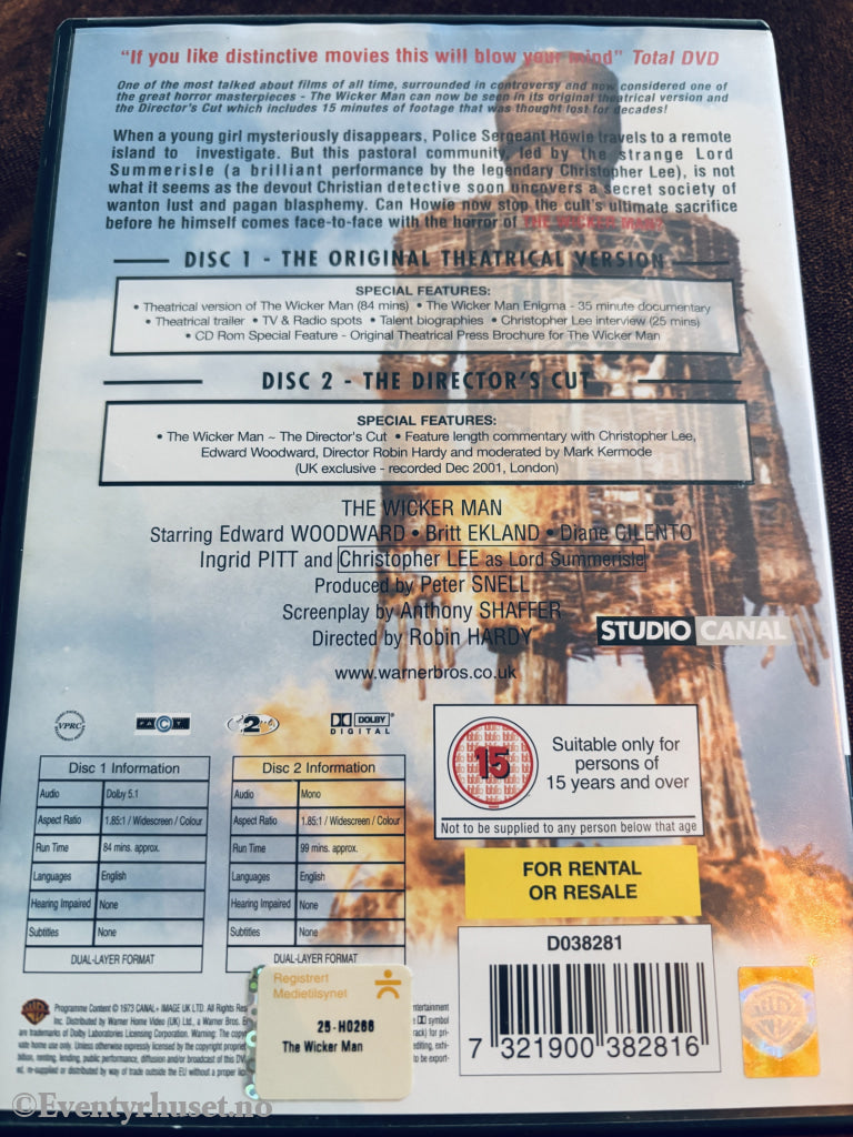 The Wicker Man (1973). DVD.