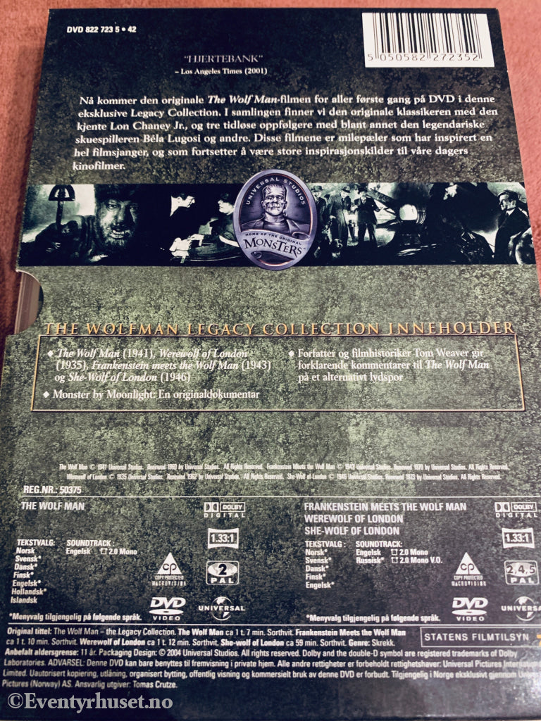 The Wolf Man: The Legacy Collection (1941-1948). DVD samleboks.