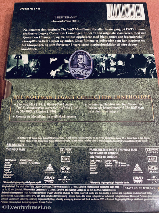 The Wolf Man: The Legacy Collection (1941-1948). DVD samleboks.