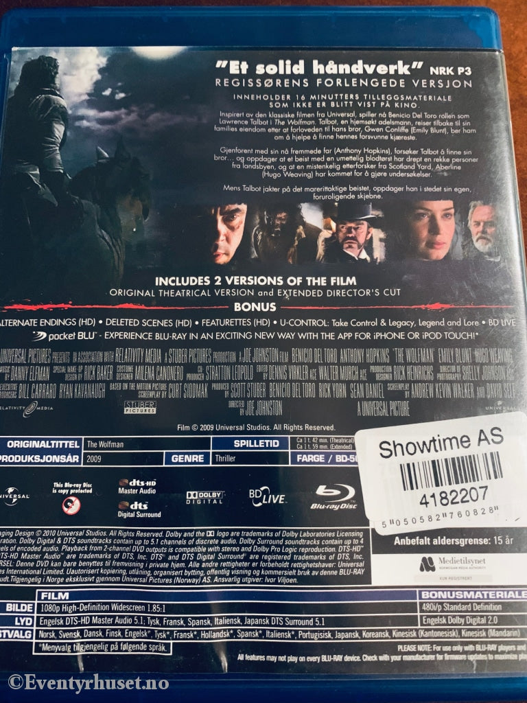 The Wolfman. 2009. Blu-Ray. Blu-Ray Disc