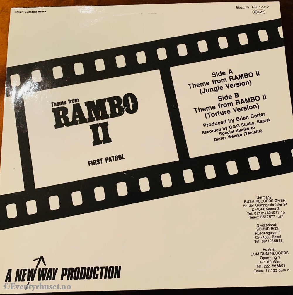 Theme From Rambo Ii. The Original Soundtrack Fra Filmen. 1985. Lp. Lp Plate