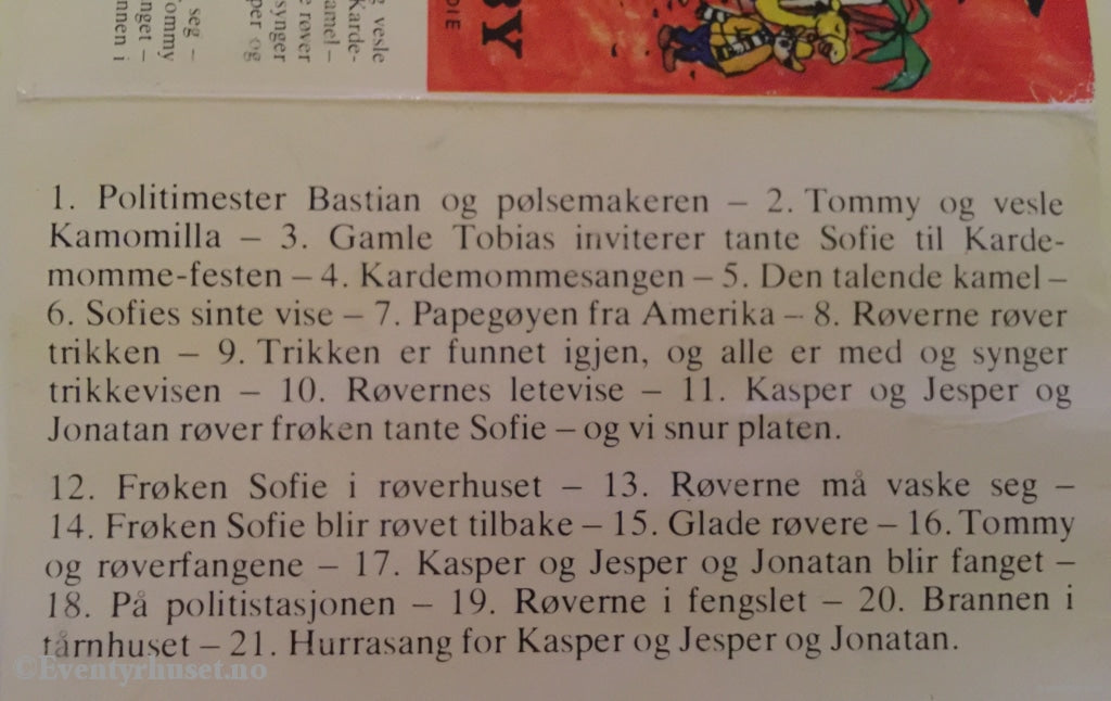 Thorbjørn Egner. 1977 1984. Folk Og Røvere I Kardemomme By. Kassett. Kassettbok