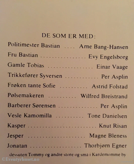 Thorbjørn Egner. 1977 1984. Folk Og Røvere I Kardemomme By. Kassett. Kassettbok