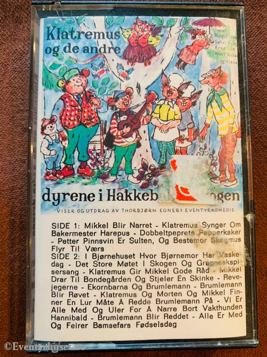 Thorbjørn Egner. 1983. Dyrene I Hakkebakkeskogen. Kassett. Kassettbok