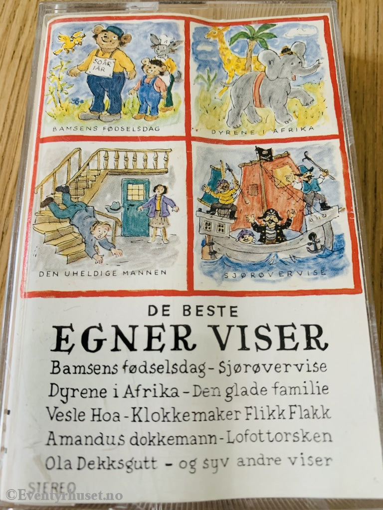 Thorbjørn Egner. 1984. De Beste Egner Viser. Kassett (Svart Og Blank). (Mc)