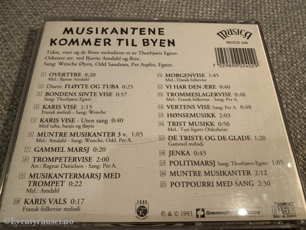 Thorbjørn Egner. 1993. Musikantene Kommer Til Byen. Cd. Cd