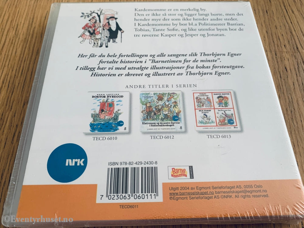 Thorbjørn Egner. 2004. Folk Og Røvere I Kardemomme By. 2 X Cd. Ny Plast! Lydbok