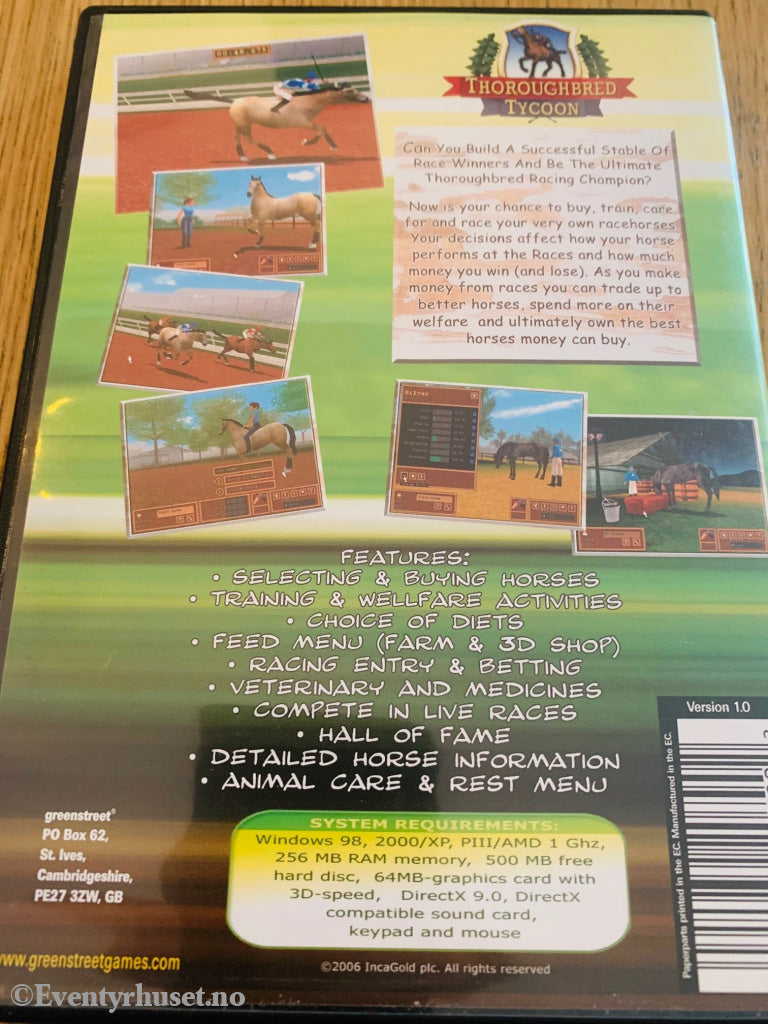 Thoroughbred Tycoon. Pc-Spill. Pc Spill