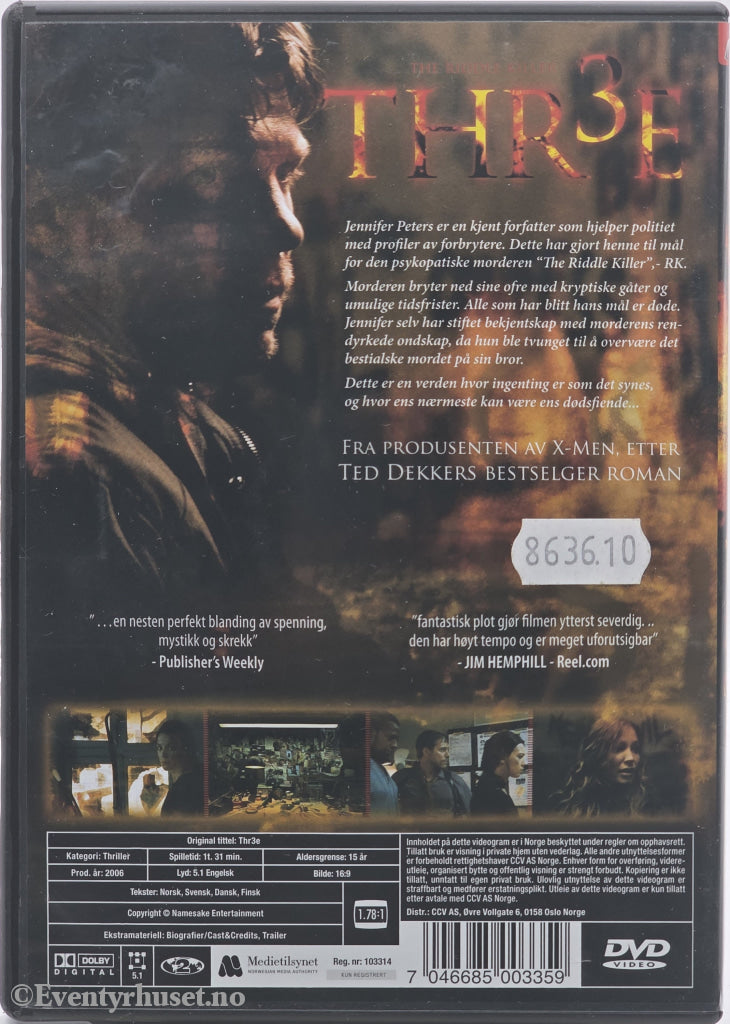 Thr3e (The Riddle Killer). 2006. DVD.
