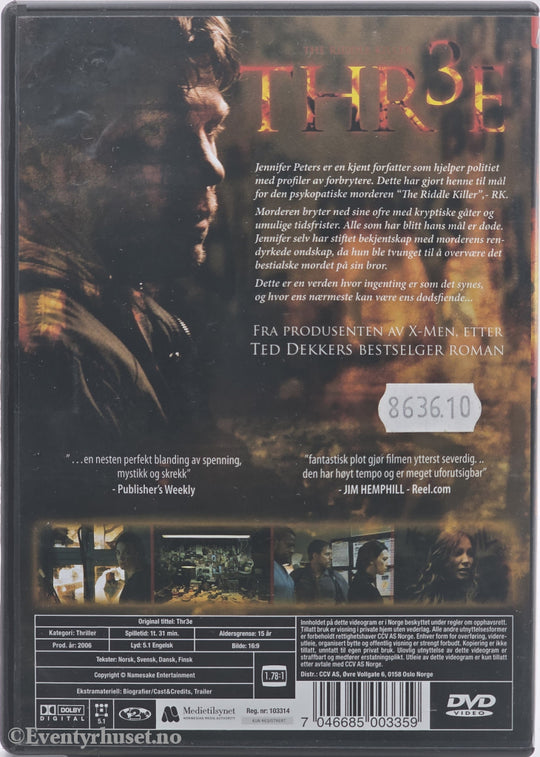 Thr3e (The Riddle Killer). 2006. DVD.