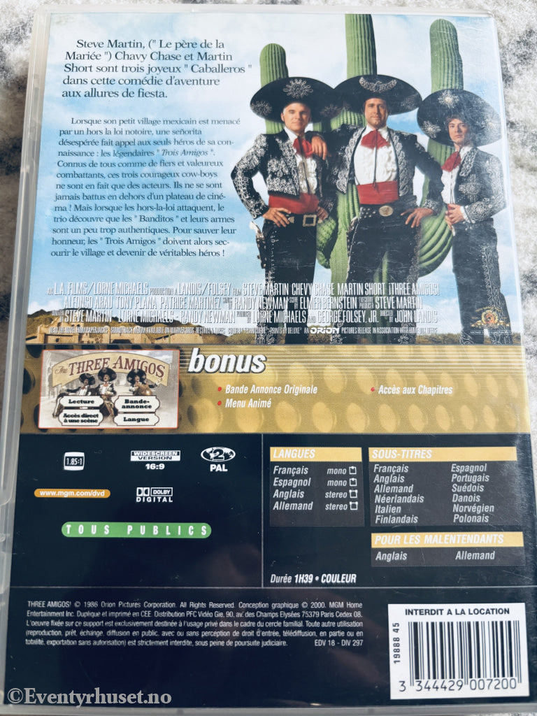 Three Amigos! (1986). DVD. Ny i plast!