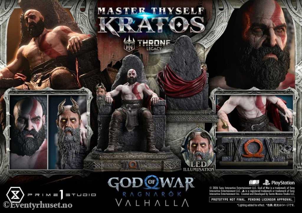 Throne Legacy God of War Series Statue 1/3 Ragnarok Master Thyself Kratos 67 cm Collectibles