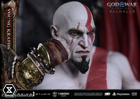 Throne Legacy God of War Series Statue 1/3 Ragnarok Young Thyself Kratos 91 cm Collectibles