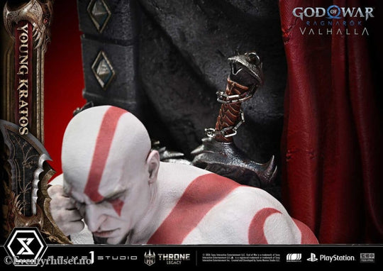 Throne Legacy God of War Series Statue 1/3 Ragnarok Young Thyself Kratos 91 cm Collectibles