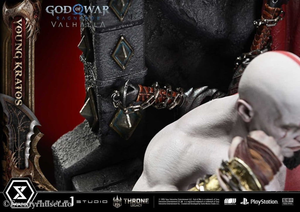 Throne Legacy God of War Series Statue 1/3 Ragnarok Young Thyself Kratos 91 cm Collectibles