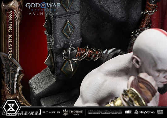 Throne Legacy God of War Series Statue 1/3 Ragnarok Young Thyself Kratos 91 cm Collectibles