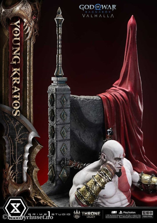 Throne Legacy God of War Series Statue 1/3 Ragnarok Young Thyself Kratos 91 cm Collectibles