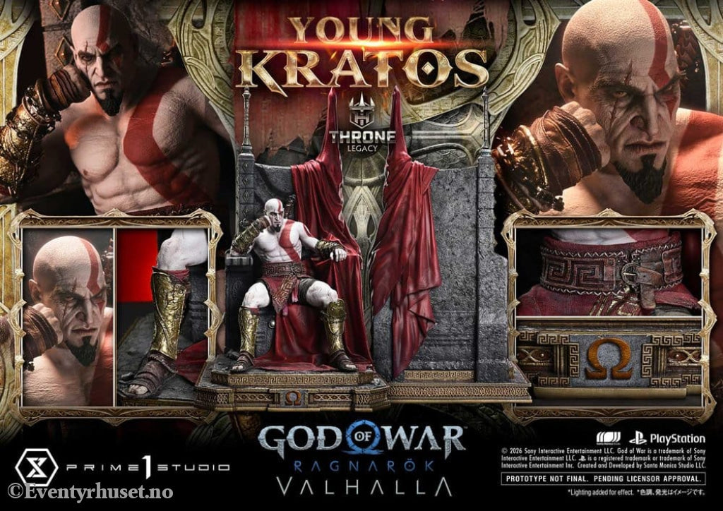 Throne Legacy God of War Series Statue 1/3 Ragnarok Young Thyself Kratos 91 cm Collectibles