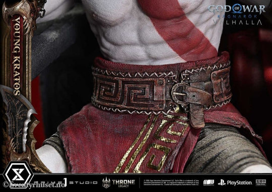 Throne Legacy God of War Series Statue 1/3 Ragnarok Young Thyself Kratos 91 cm Collectibles