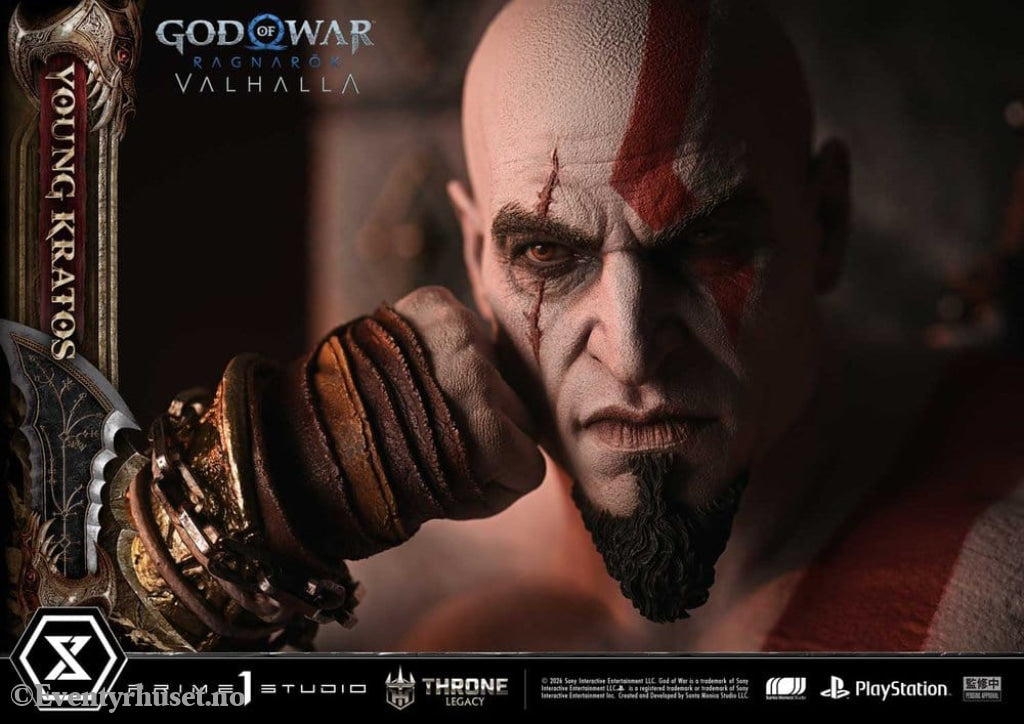 Throne Legacy God of War Series Statue 1/3 Ragnarok Young Thyself Kratos 91 cm Collectibles
