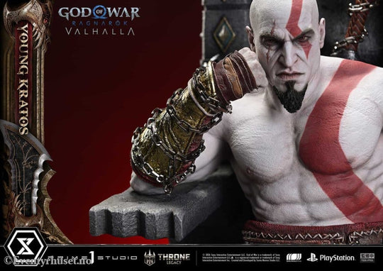 Throne Legacy God of War Series Statue 1/3 Ragnarok Young Thyself Kratos 91 cm Collectibles