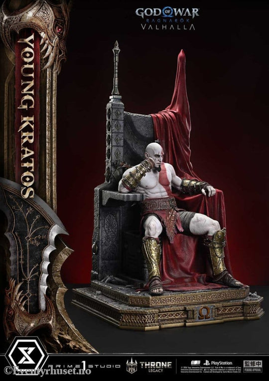 Throne Legacy God of War Series Statue 1/3 Ragnarok Young Thyself Kratos 91 cm Collectibles